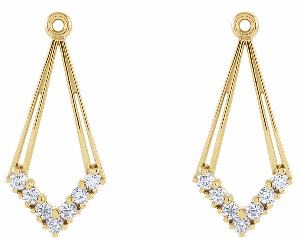 14K Yellow 1/4 CTW Natural Diamond Earring Jackets