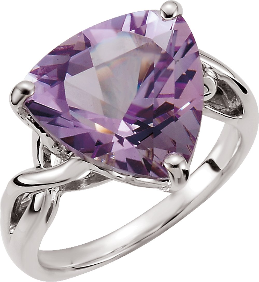 Sterling Silver Natural Rose de France Quartz Ring