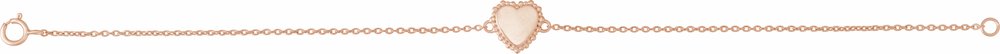 14K Rose Heart 7" Bracelet