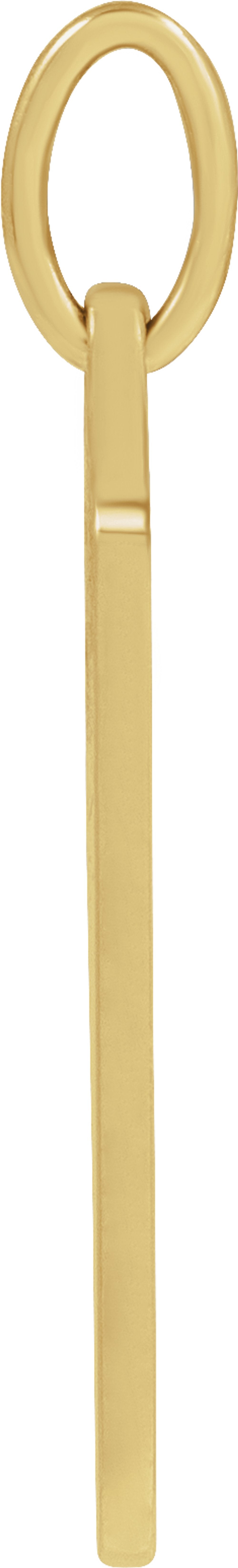 14K Yellow Gold Cross Dog Tag Pendant