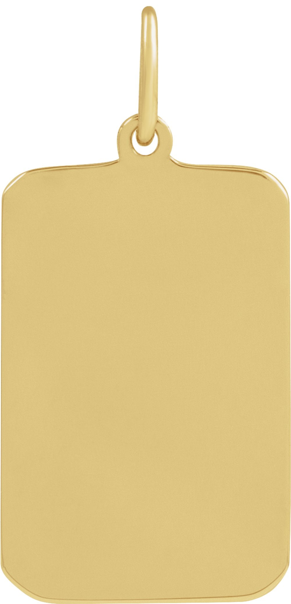 14K Yellow Gold Cross Dog Tag Pendant