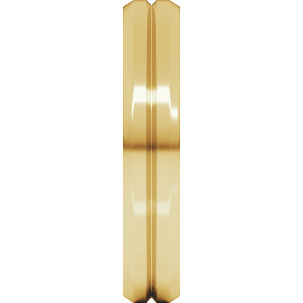 14K Yellow Gold 4 mm Beveled-Edge Grooved Comfort-Fit Flat Band Size 10