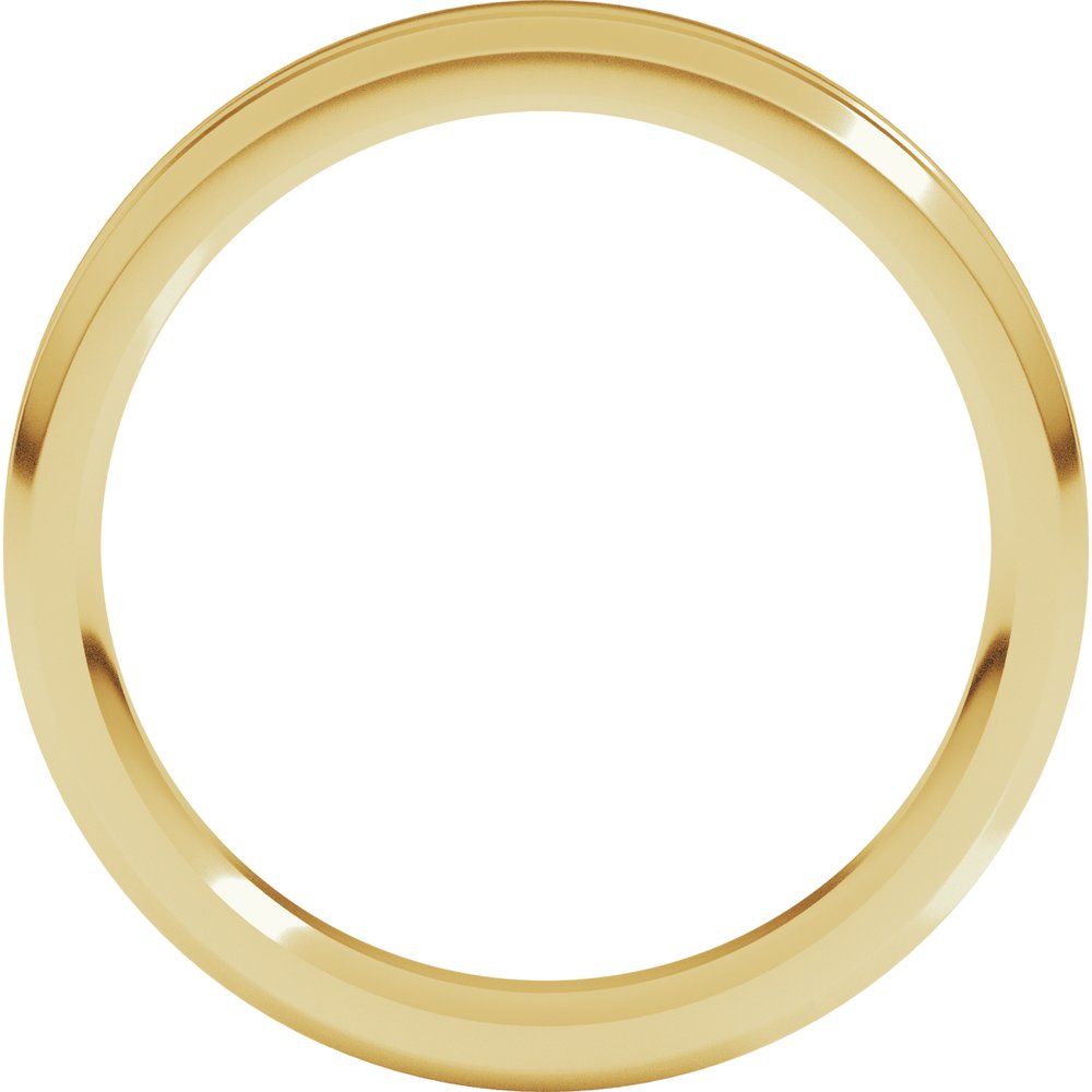 14K Yellow Gold 4 mm Beveled-Edge Grooved Comfort-Fit Flat Band Size 10