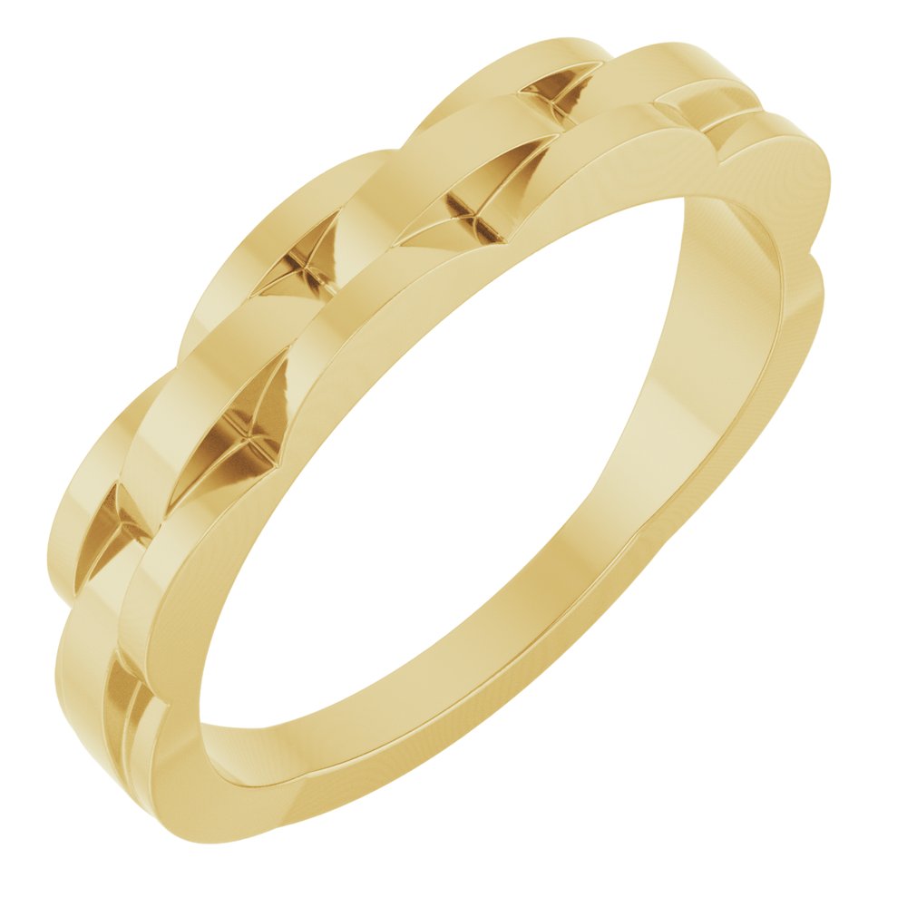 14K Yellow Gold Chain Link Ring