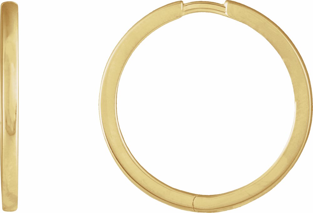 14K Yellow Gold Hinged 20 mm Hoop Earrings