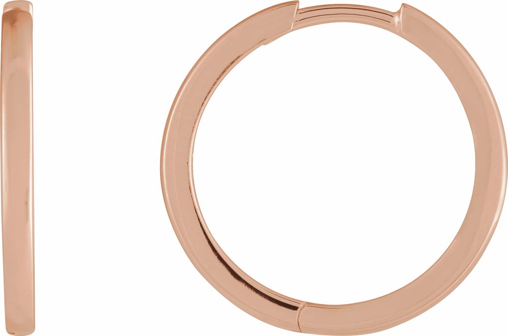 14K Rose Gold Hinged 18 mm Hoop Earrings