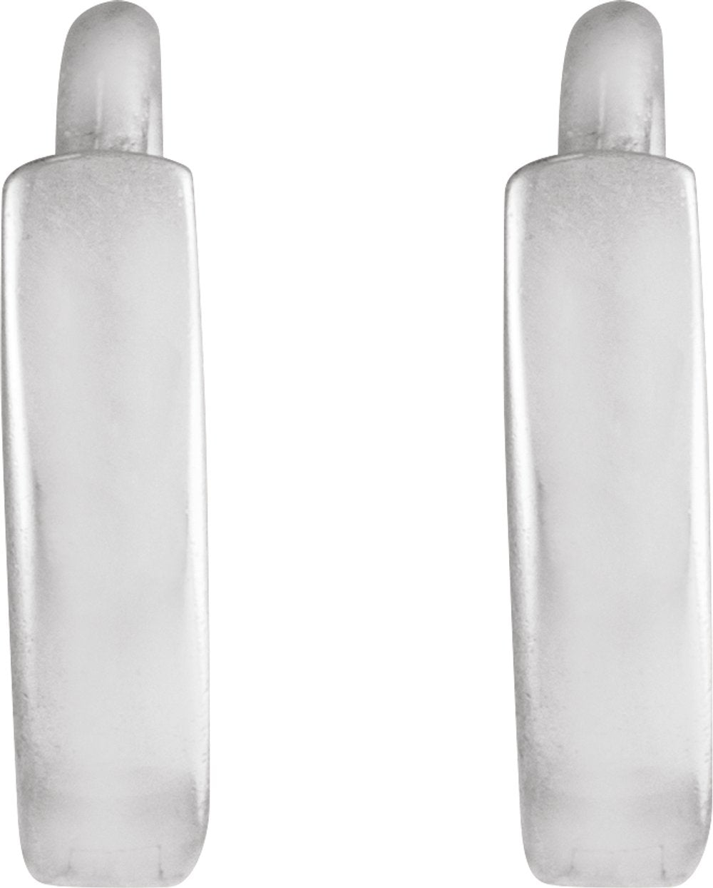 14K White Hinged 8 mm Hoop Earrings
