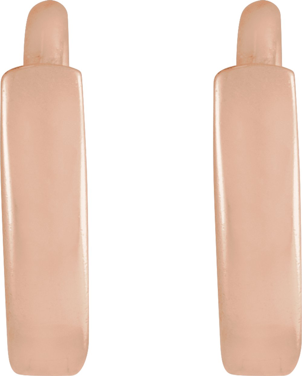 14K Rose Gold Hinged 8 mm Hoop Earrings