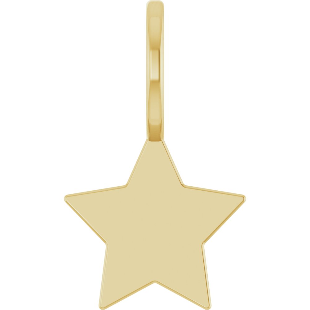 14K Yellow Gold Engravable Star Charm/Pendant