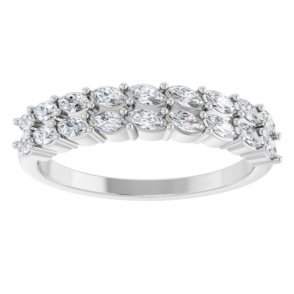 14K White 1/2 CTW Lab-Grown Diamond Anniversary Band