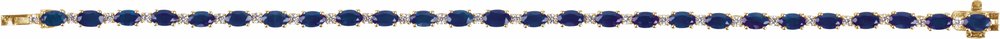 14K Yellow Gold Lab-Grown Blue Sapphire & 5/8 CTW Lab-Grown Diamond Line 7" Bracelet