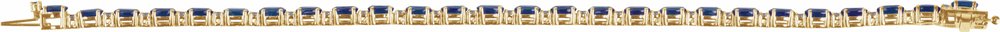 14K Yellow Gold Lab-Grown Blue Sapphire & 5/8 CTW Lab-Grown Diamond Line 7" Bracelet