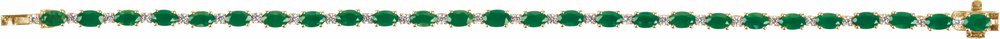 14K Yellow Gold Lab-Grown Emerald & 5/8 CTW Lab-Grown Diamond Line 7" Bracelet