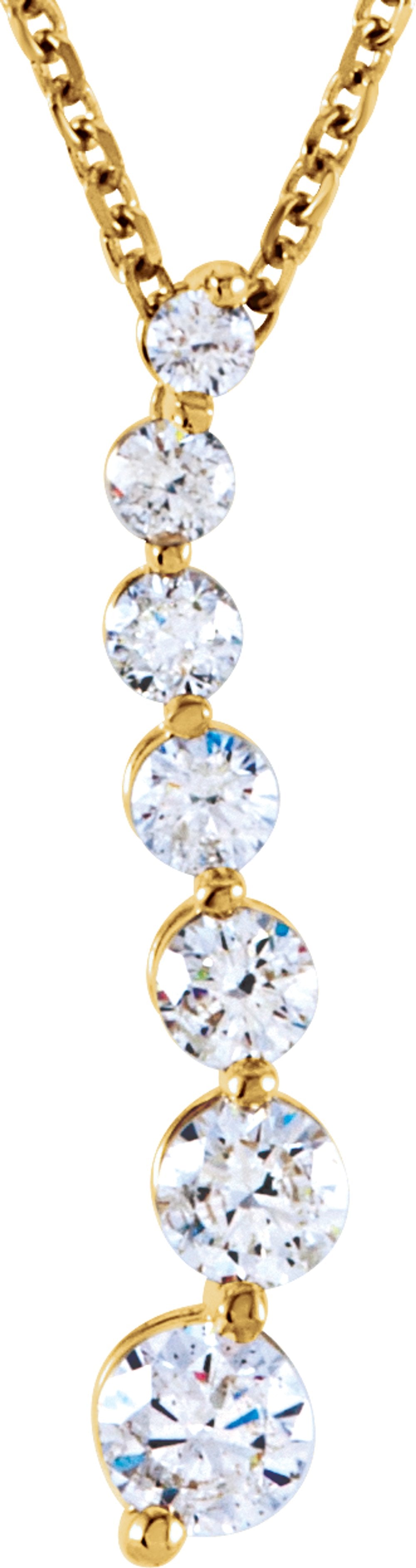 14K Yellow Gold 1/2 CTW Natural Diamond Journey 18" Necklace