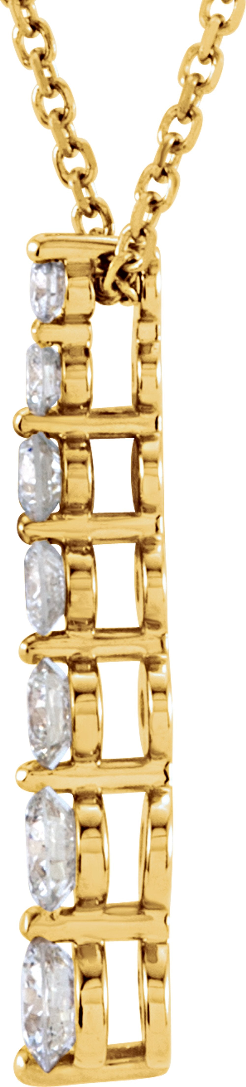 14K Yellow Gold 1/2 CTW Natural Diamond Journey 18" Necklace