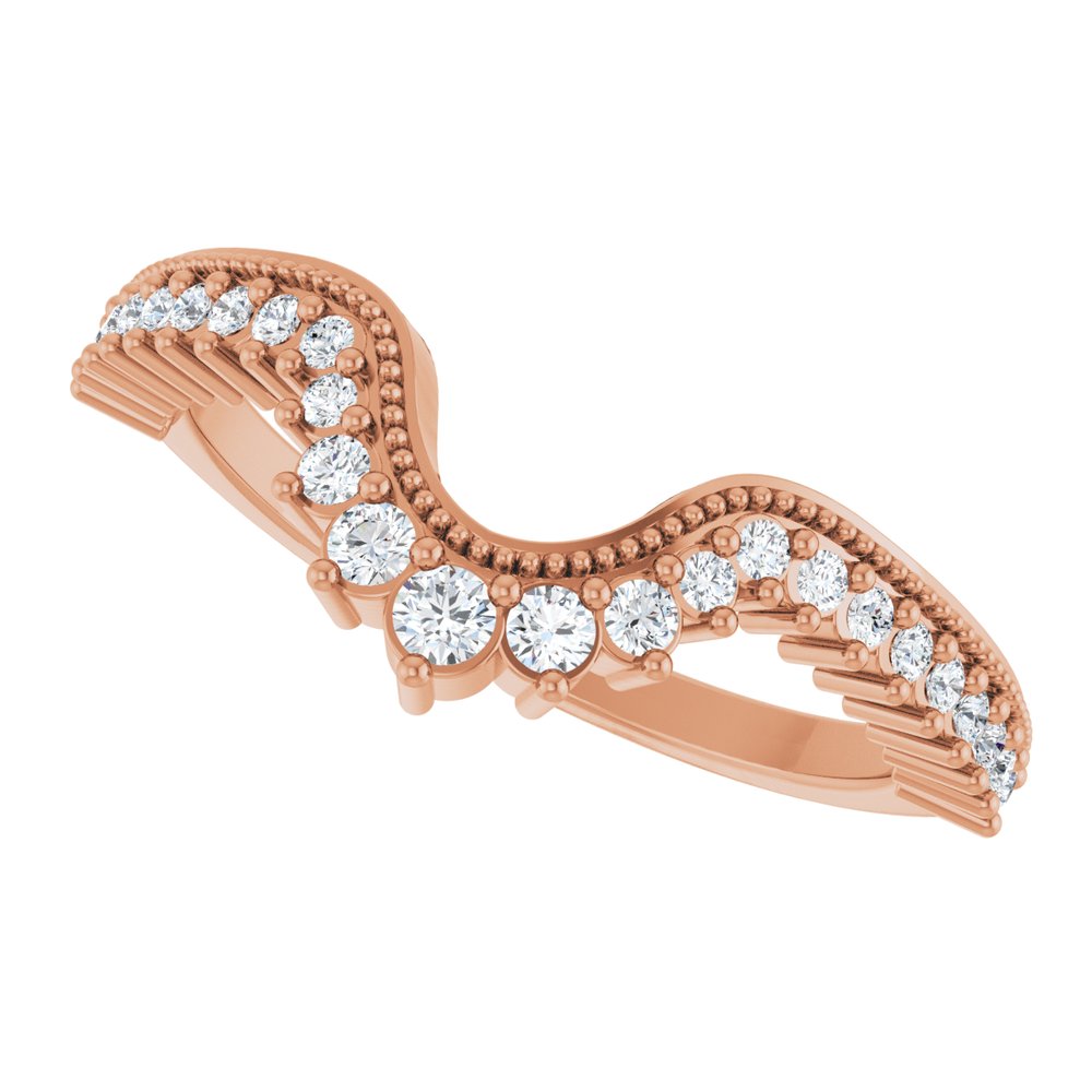 14K Rose 1/4 CTW Natural Diamond Contour Band