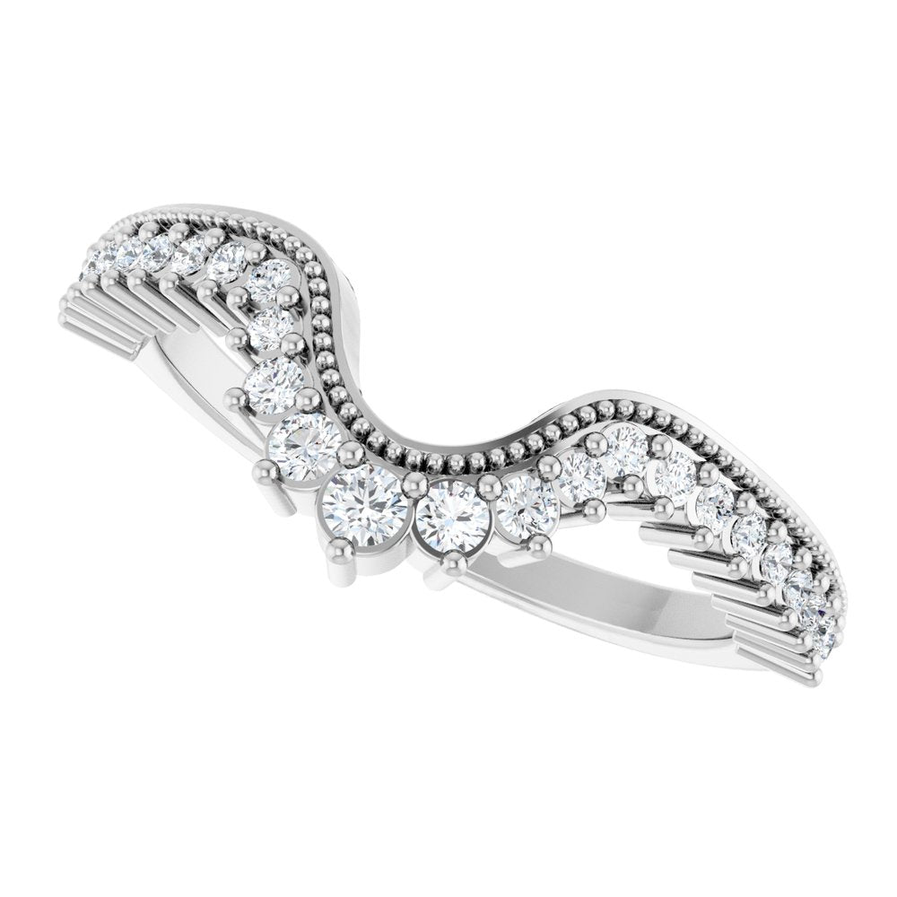 14K White Gold 1/4 CTW Natural Diamond Contour Band