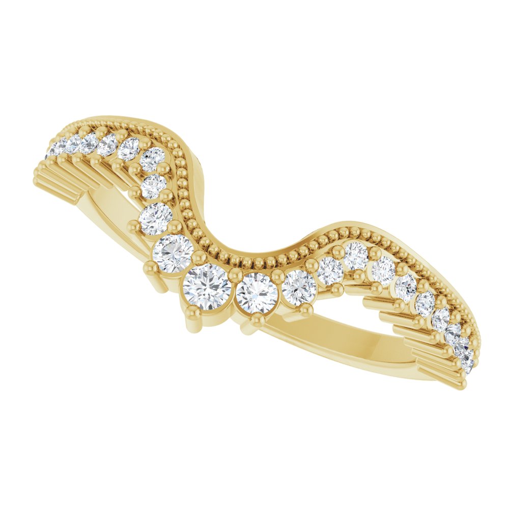 14K Yellow Gold 1/5 CTW Lab-Grown Diamond Contour Band