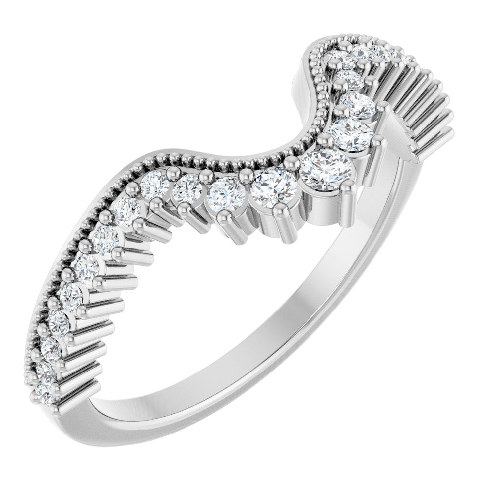 14K White Gold 1/4 CTW Natural Diamond Contour Band