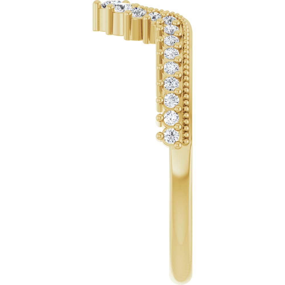 14K Yellow Gold 1/5 CTW Lab-Grown Diamond Contour Band