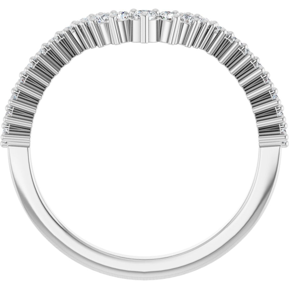 14K White Gold 1/4 CTW Natural Diamond Contour Band