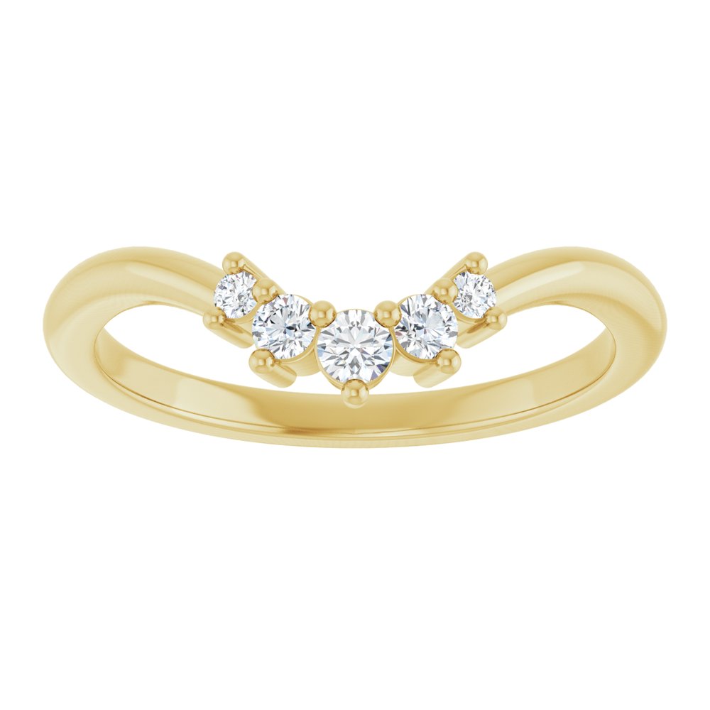 14K Yellow Gold 1/8 CTW Lab-Grown Diamond Contour Band