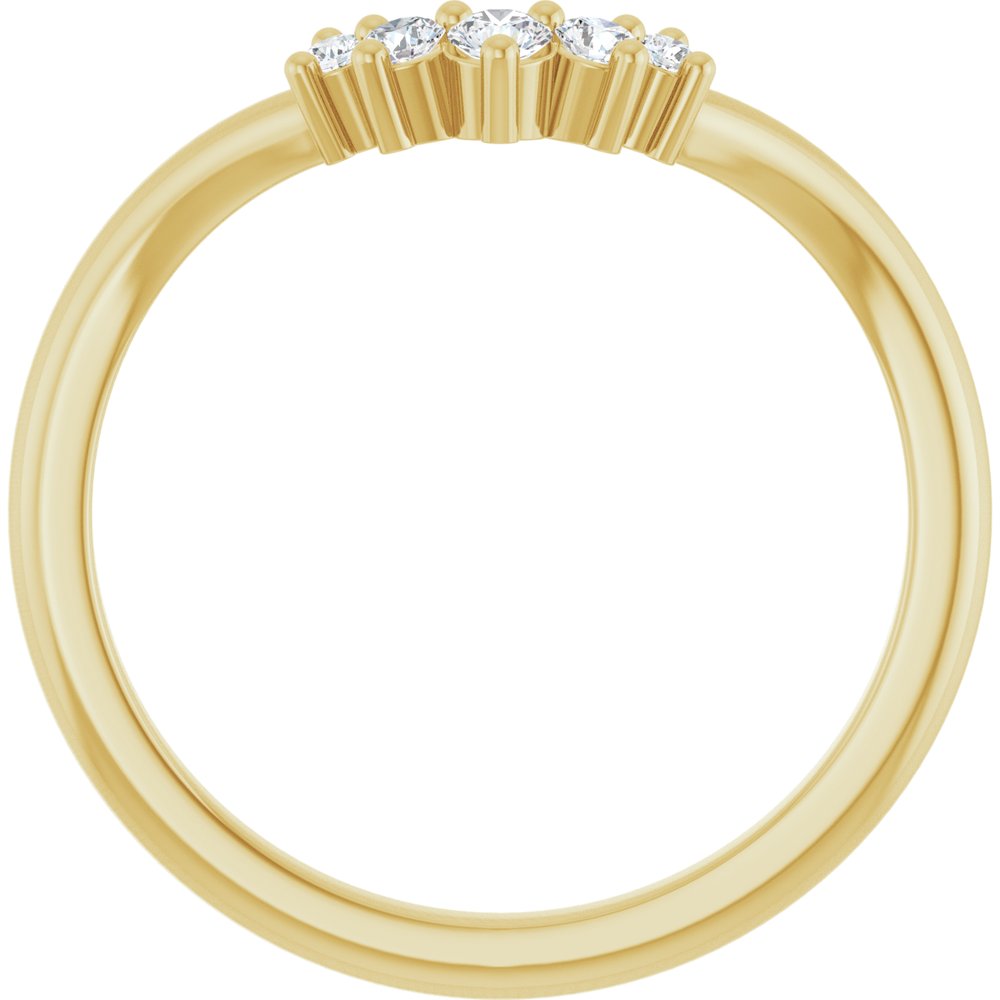 14K Yellow Gold 1/8 CTW Lab-Grown Diamond Contour Band