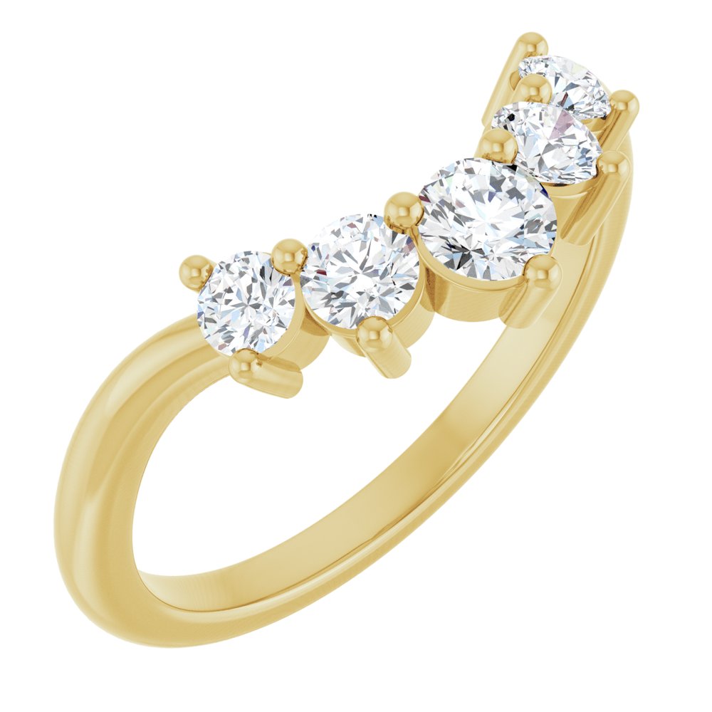 14K Yellow Gold 1/2 CTW Lab-Grown Diamond Contour Band