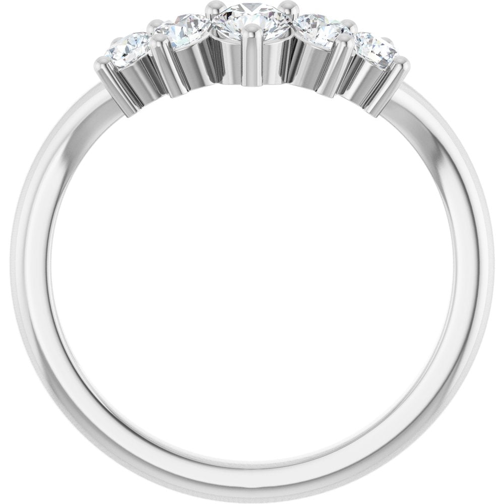 Platinum 1/2 CTW Natural Diamond Contour Band