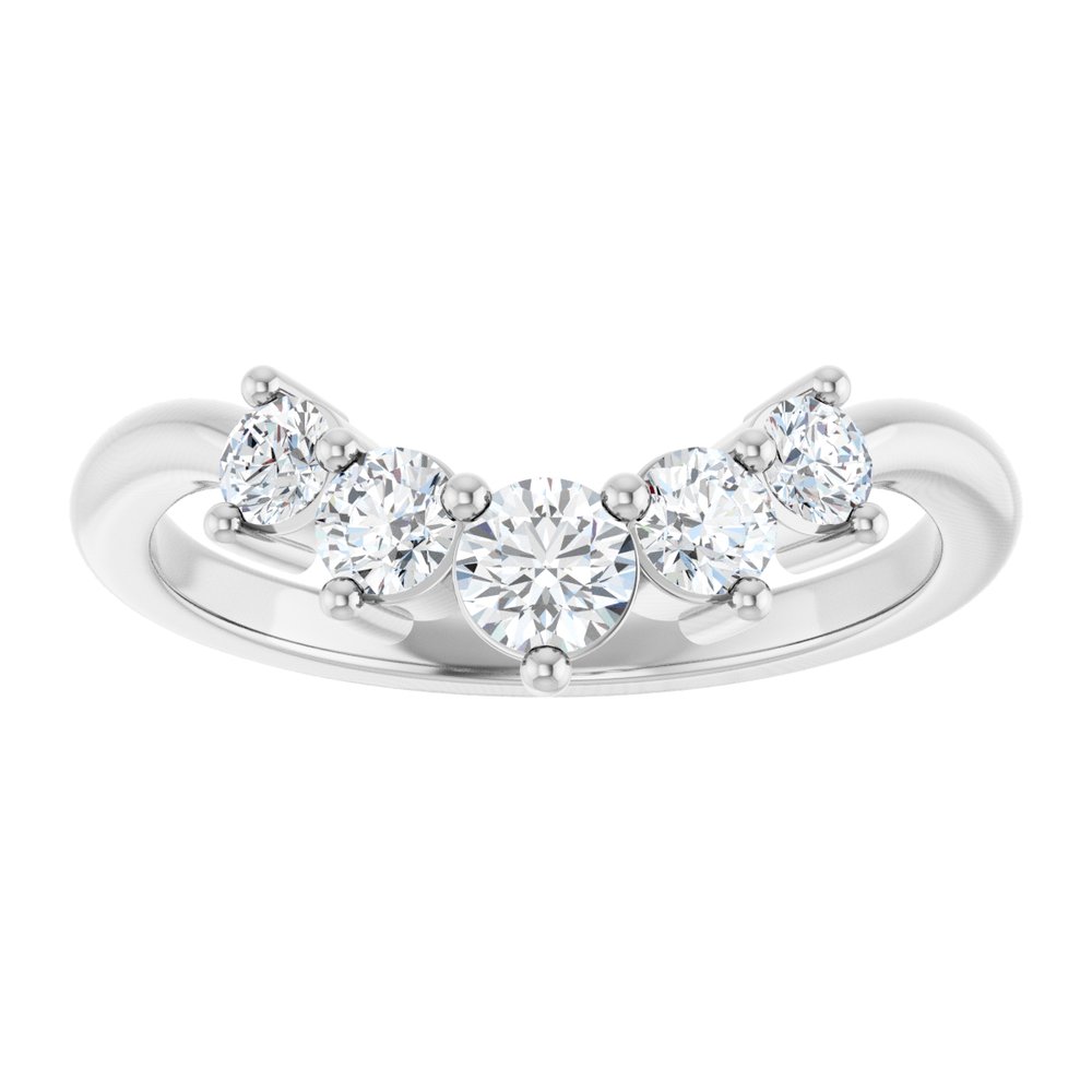 Platinum 1/2 CTW Natural Diamond Contour Band