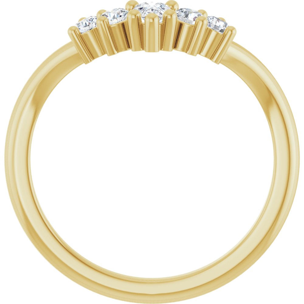 14K Yellow Gold 1/3 CTW Lab-Grown Diamond Contour Band