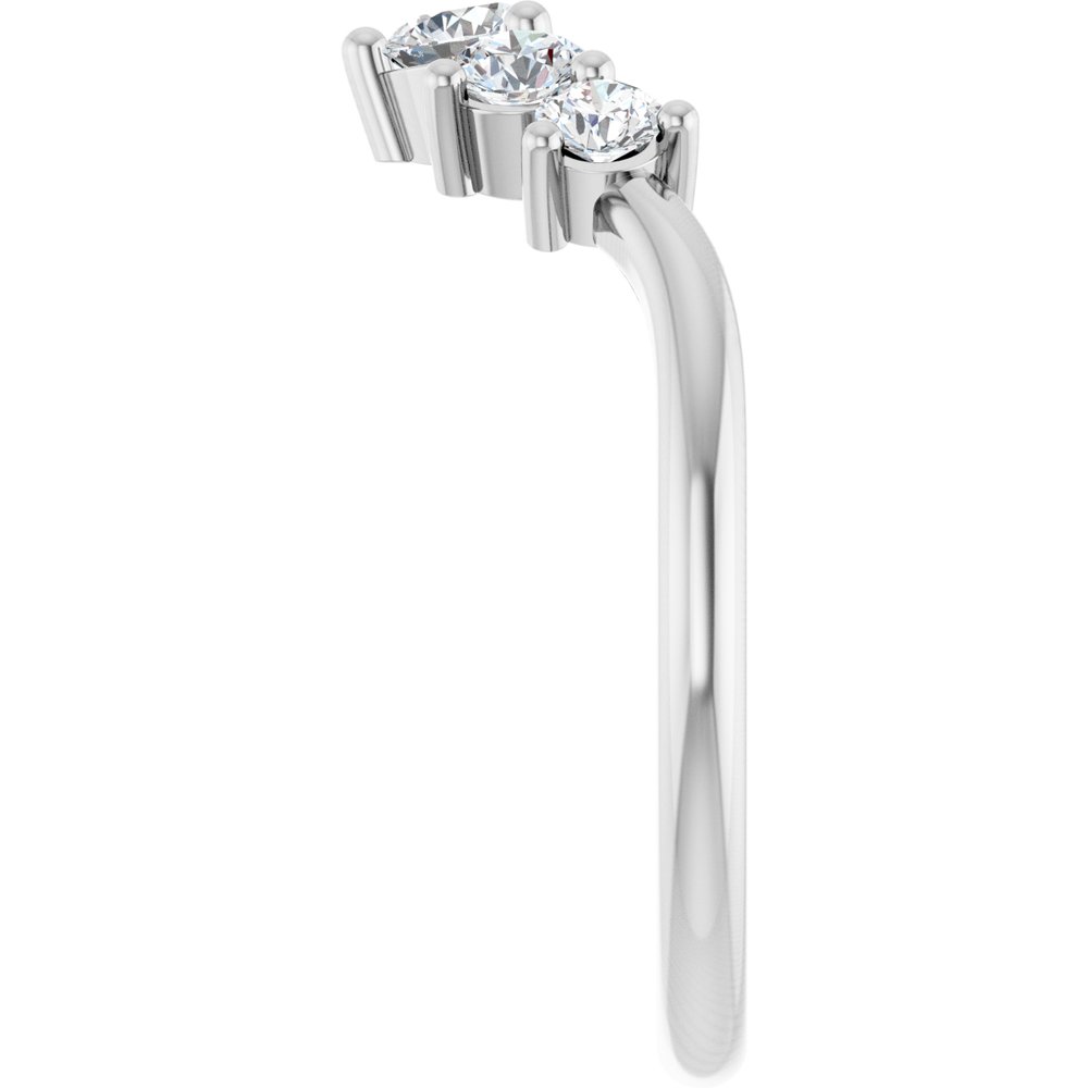 Platinum 1/2 CTW Natural Diamond Contour Band
