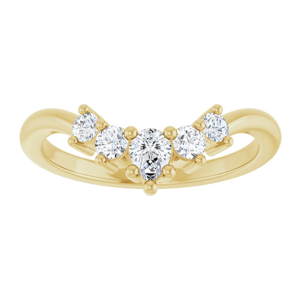 14K Yellow Gold 1/3 CTW Lab-Grown Diamond Contour Band