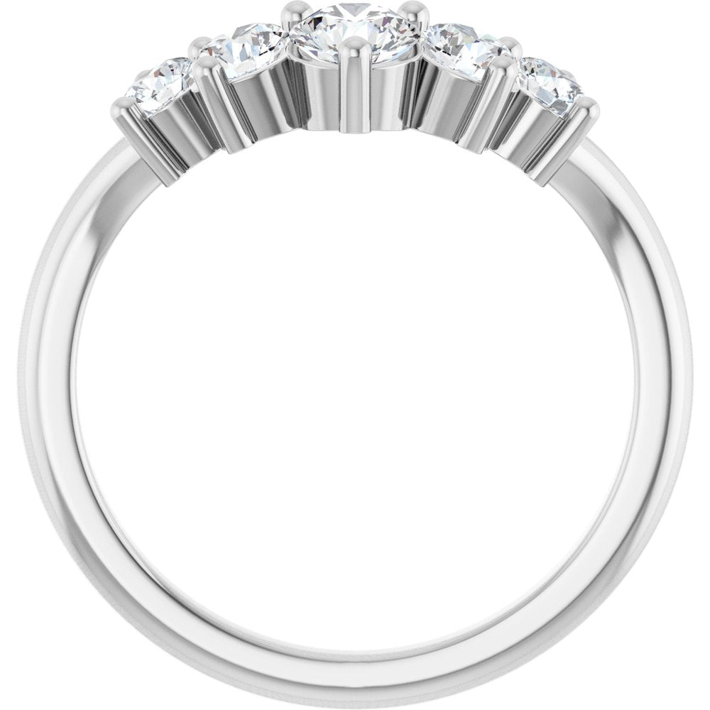 14K White Gold 3/4 CTW Lab-Grown Diamond Contour Band