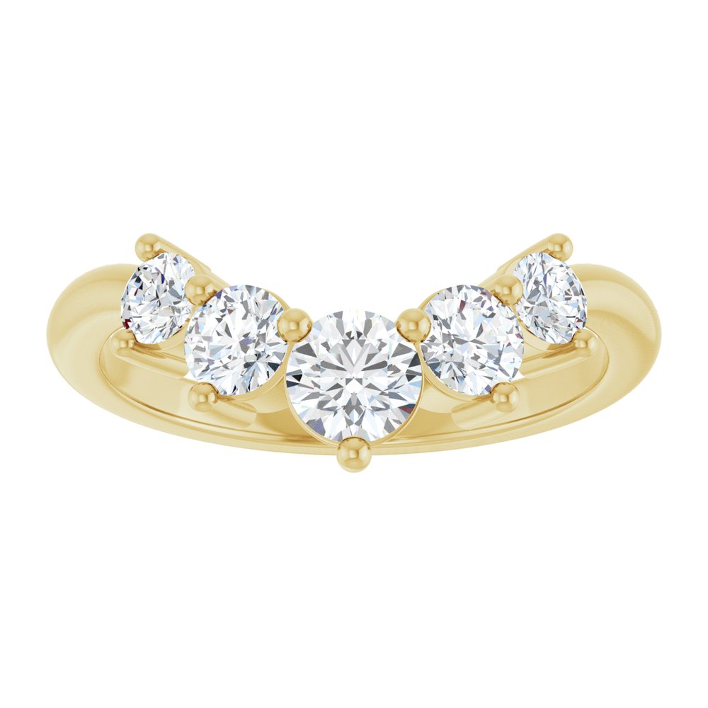 14K Yellow Gold 3/4 CTW Lab-Grown Diamond Contour Band