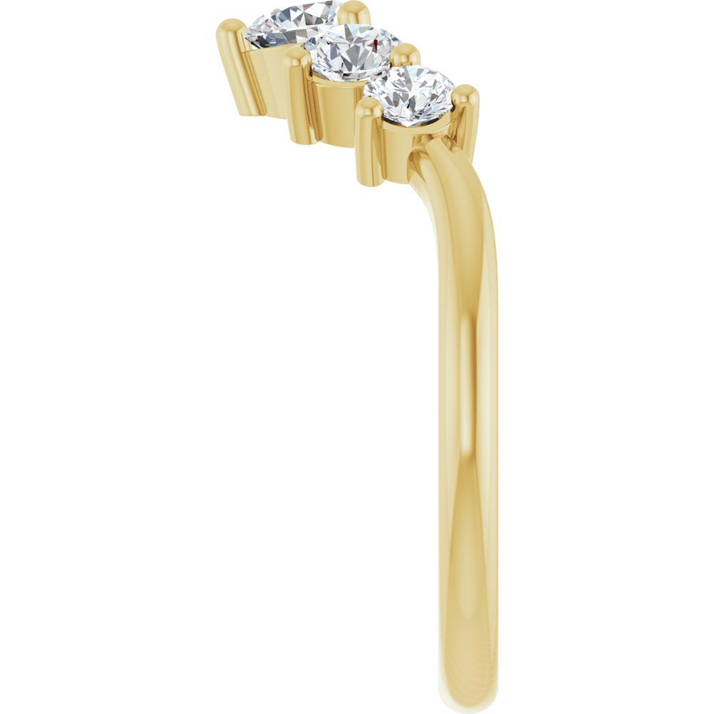 14K Yellow Gold 3/4 CTW Lab-Grown Diamond Contour Band