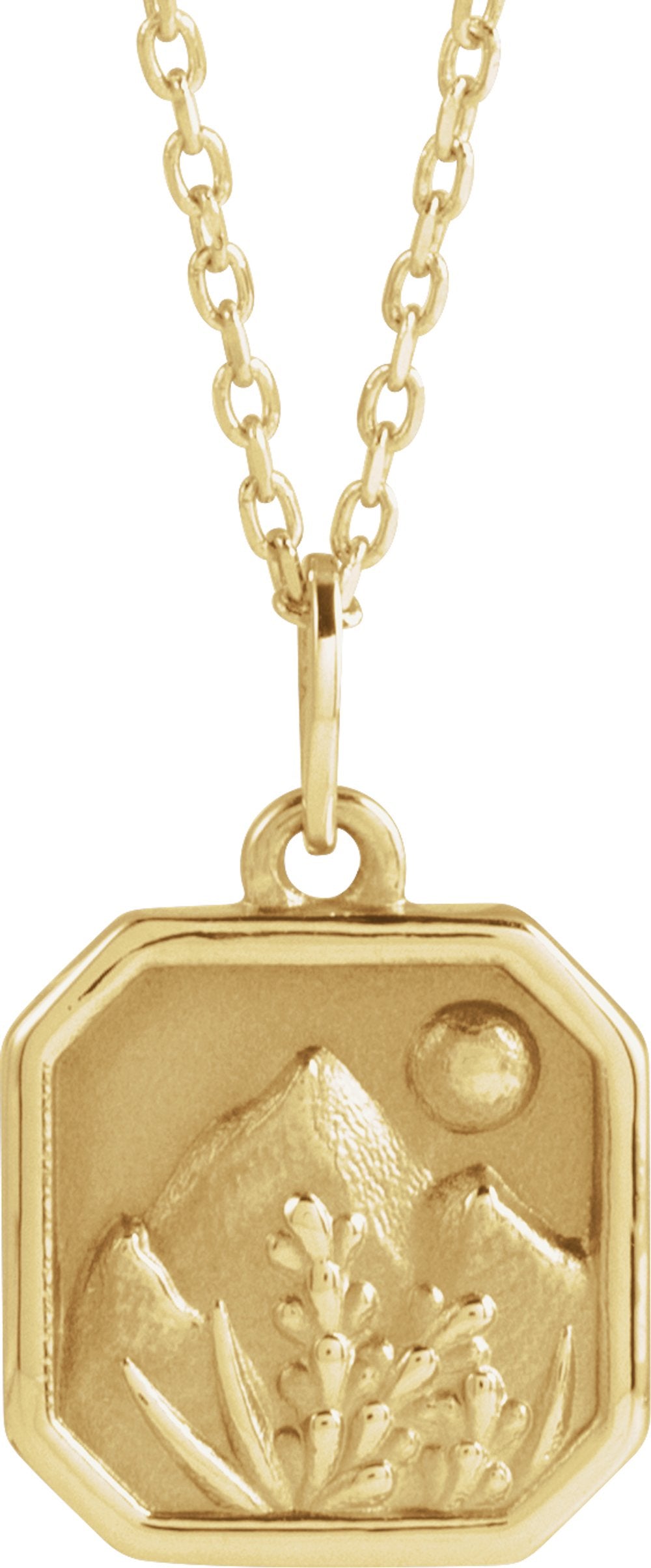 14K Yellow Gold Mountain 16-18" Necklace
