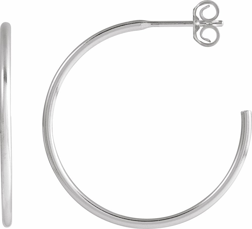 Sterling Silver 25 mm Hoop Earrings