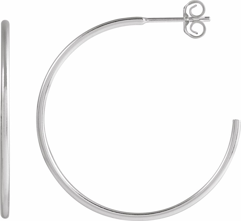 Sterling Silver 30 mm Hoop Earrings
