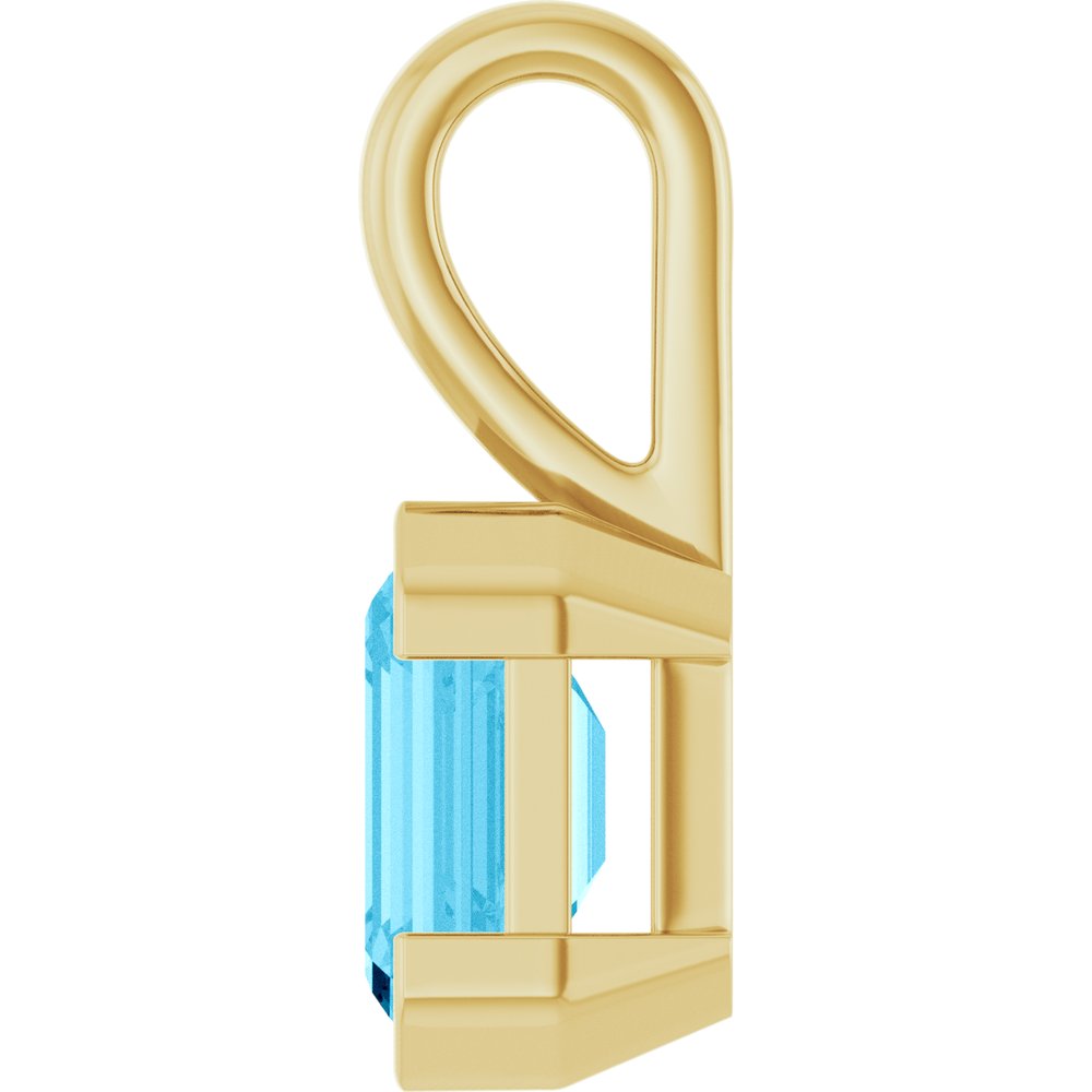 14K Yellow Gold Lab-Grown Aqua Sapphire Charm/Pendant