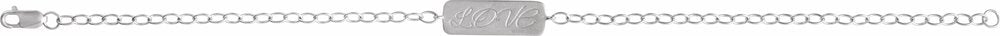 Sterling Silver Reversible Love Braille 7" Bracelet