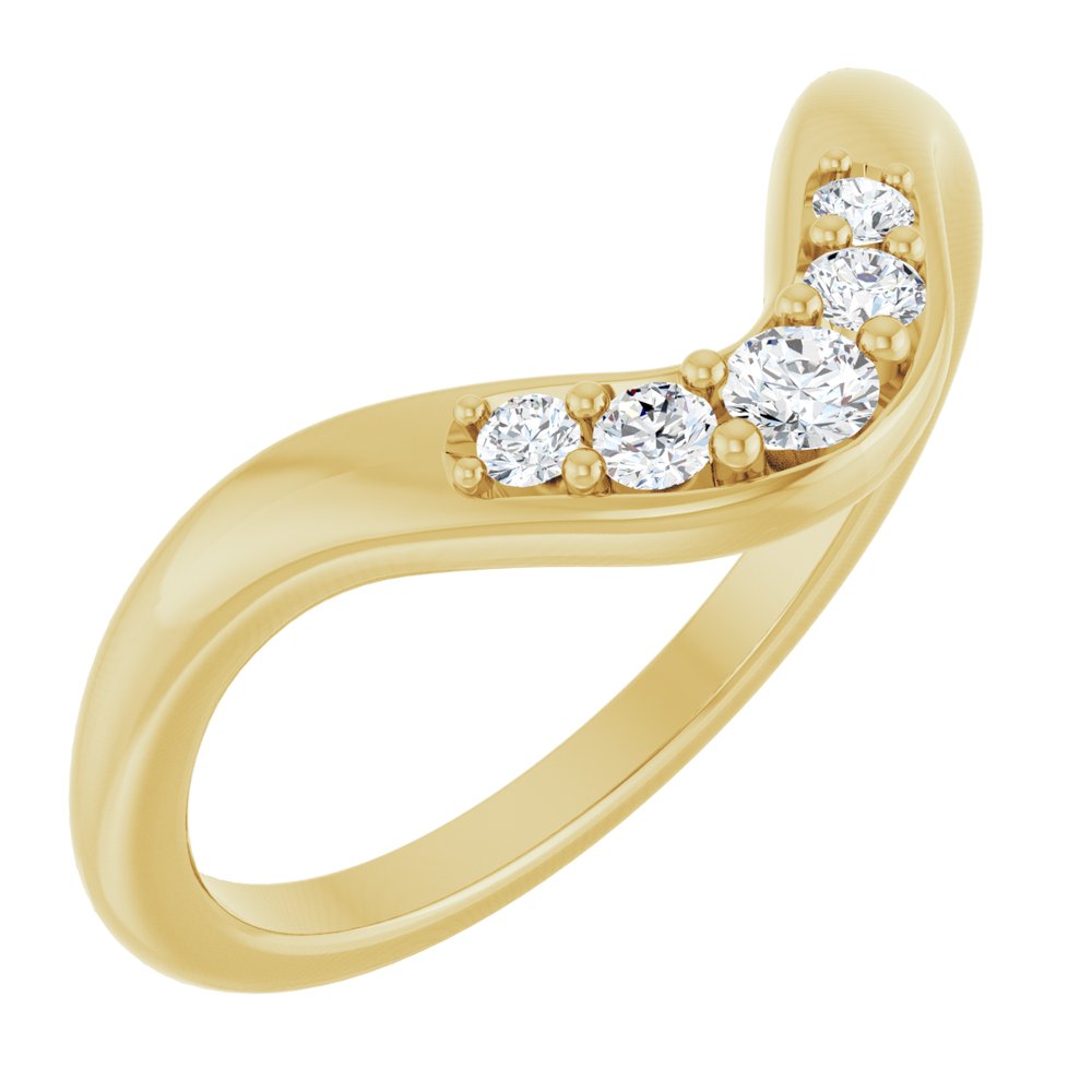 14K Yellow Gold 1/6 CTW Lab-Grown Diamond Contour Band