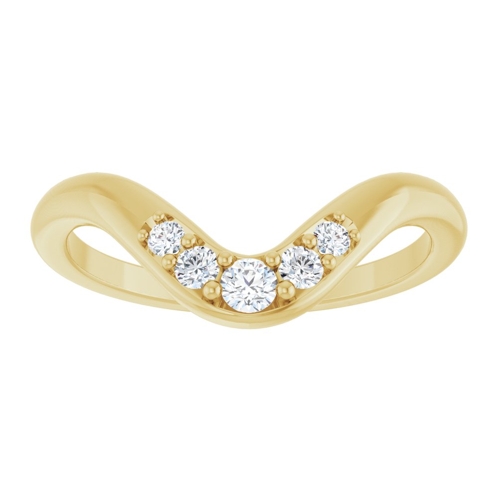 14K Yellow Gold 1/6 CTW Lab-Grown Diamond Contour Band