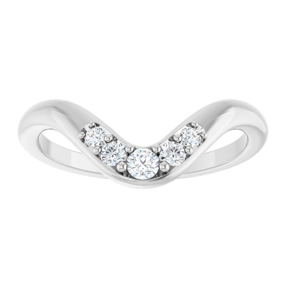14K White Gold 1/6 CTW Lab-Grown Diamond Contour Band