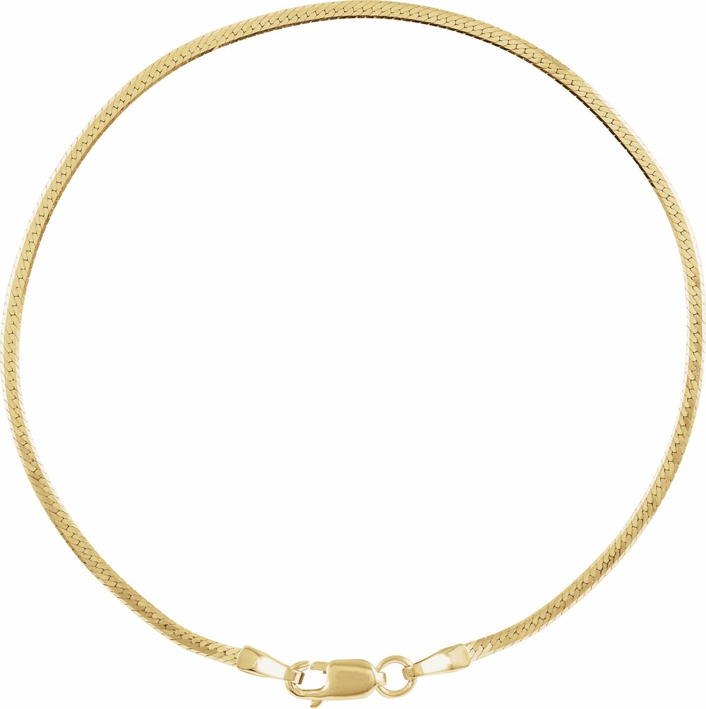 14K Yellow Gold 1.6 mm Herringbone 7" Chain