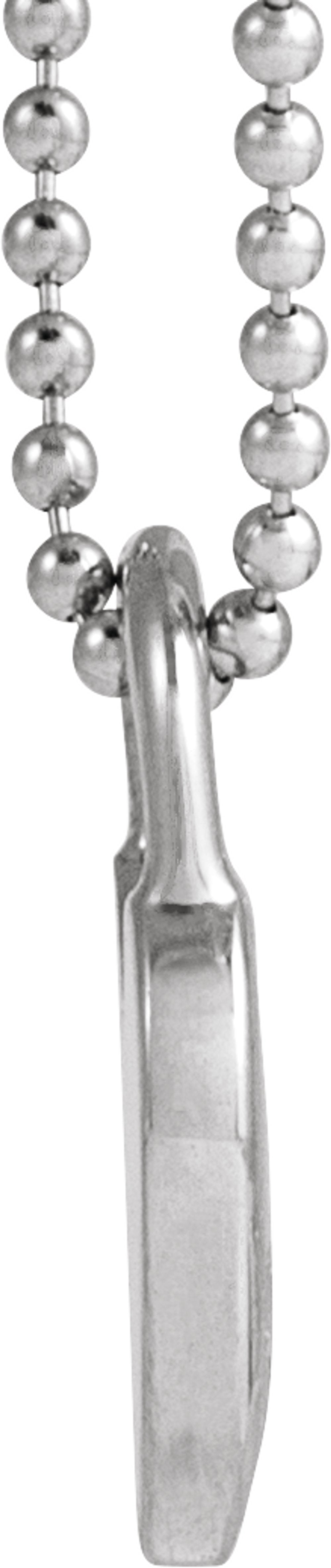 14K White Gold White Enamel Heart 18" Necklace