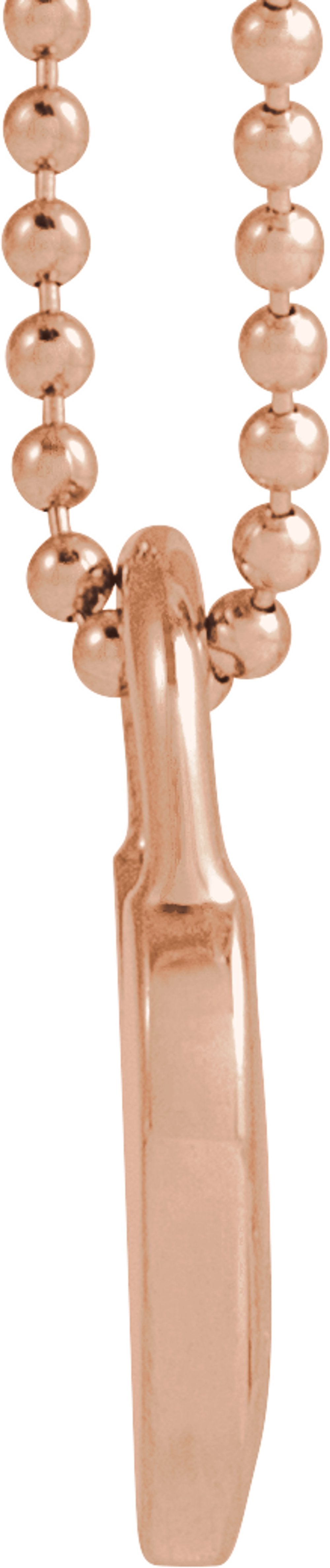 14K Rose Black Enamel Heart 18" Necklace