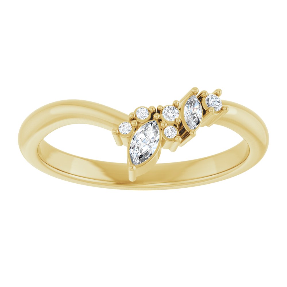 14K Yellow Gold 1/8 CTW Lab-Grown Diamond Contour Band