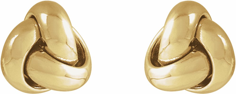 14K Yellow 6 mm Knot Earrings