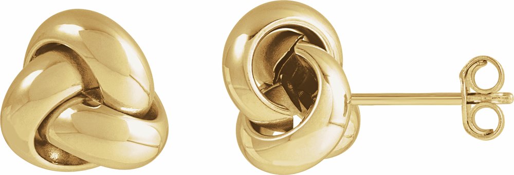14K Yellow 9 mm Knot Earrings
